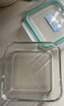 GLASSLOCK韩国进口耐热钢化玻璃饭盒冰箱冷冻微波炉大容量保鲜盒 正方透明盖蓝圈 850ml 实拍图