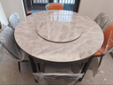 梓屋餐桌家用加厚岩板餐桌椅组合方圆两用餐桌813#1.5米桌+101皮椅*10 实拍图