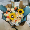 艾斯维娜鲜花速递向日葵混搭花束生日礼物全国同城配送 向日葵香槟韩式花束 实拍图