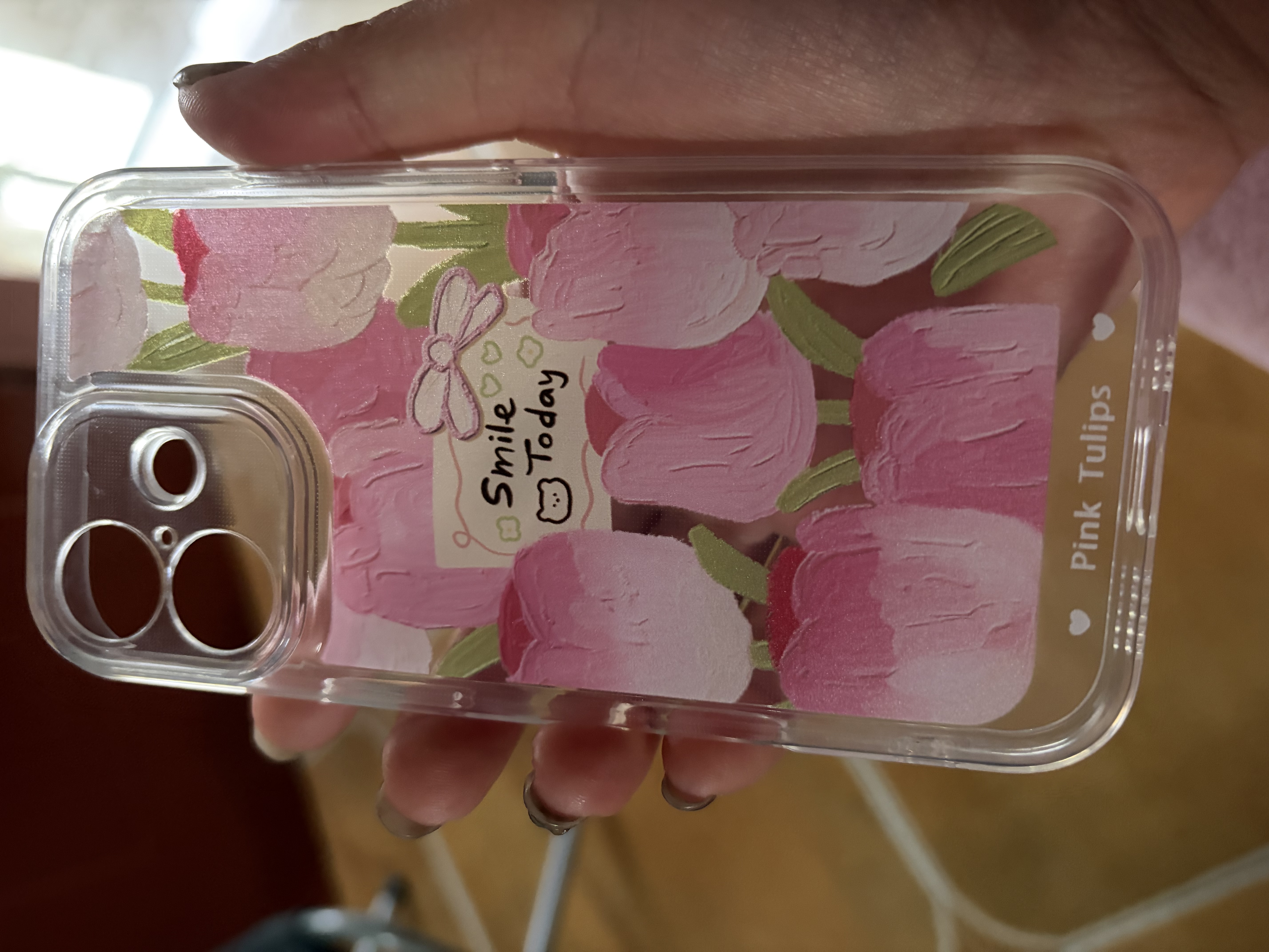 英恺达 适用苹果17手机壳iphone17保护套全包防摔男女款创意保护壳透明彩绘油画卡片郁金香 实拍图