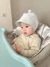 婴儿帽子夏薄款小月龄宝宝婴幼儿遮阳帽男新生儿外出防晒囟门夏季 球球-浅蓝色 大码:适用头围（40-46cm），建议6-12个月 实拍图