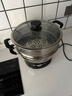 半球（PESKOE） 多功能锅多用途锅电炒锅电蒸锅电煮锅加厚食品级不锈钢电炖锅电火锅炒菜锅大功率 3L 30cm带蒸笼款（适用3-7人） 实拍图