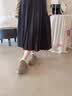 百丽流浪法棍厚底增高休闲女鞋一脚蹬懒人勃肯鞋JD009DM5 灰毛里 39 实拍图