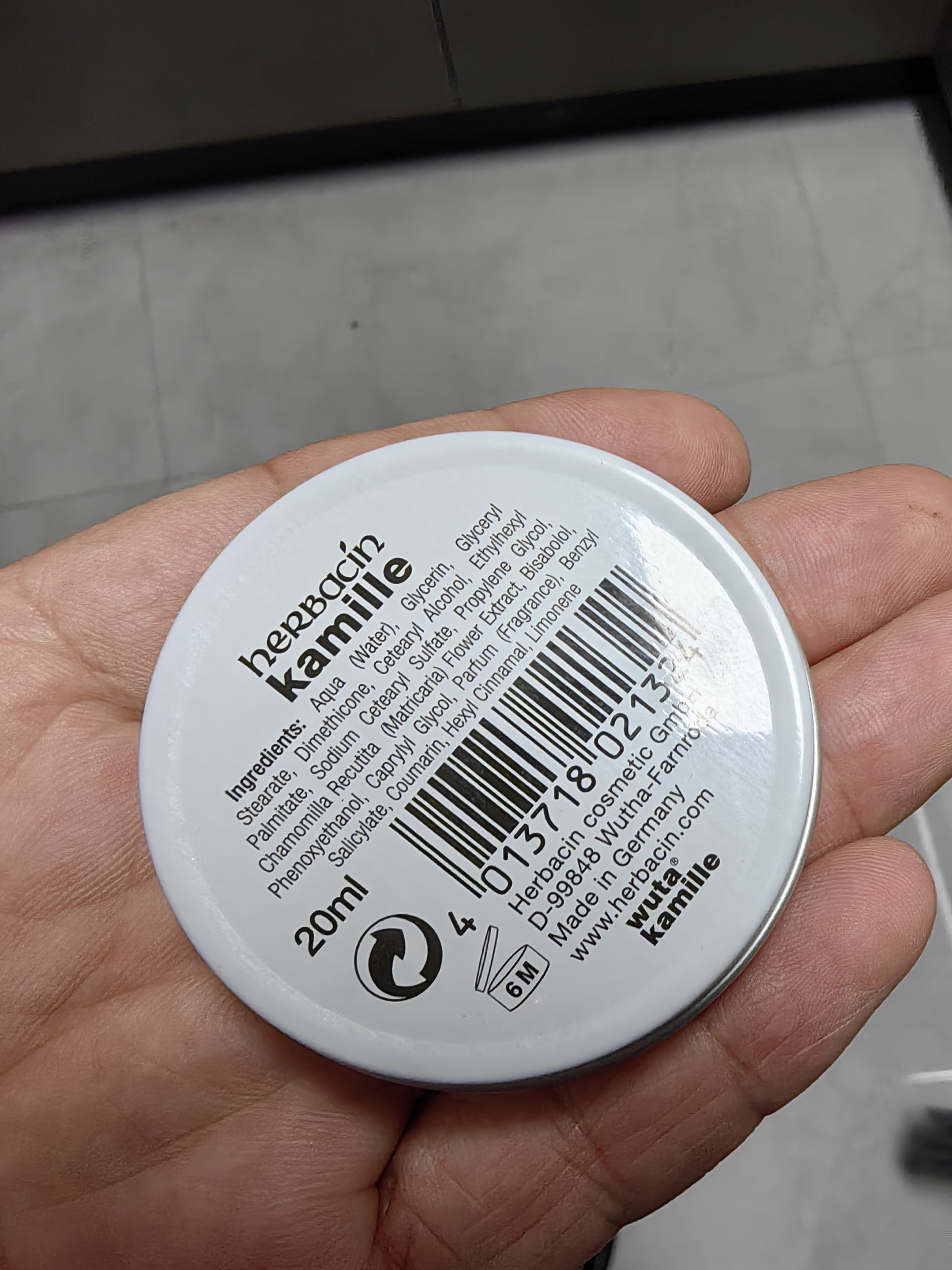 Herbacin德国小甘菊护手霜20ml经典铁盒洋甘菊护手霜保湿生日礼物 实拍图