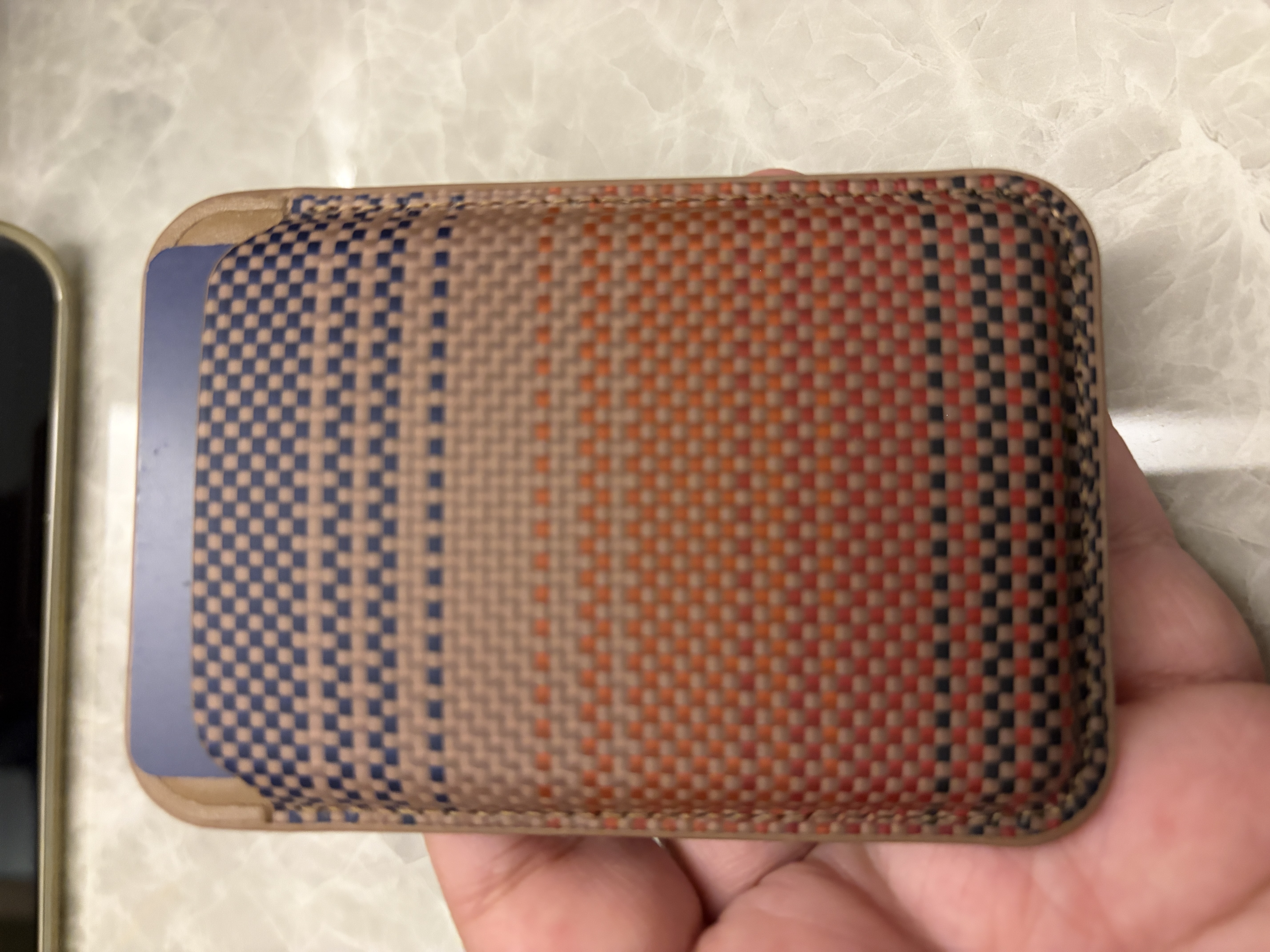 PITAKA适用磁吸手机苹果iPhone17/16系列MagSafe手机芳纶纤维磁吸卡包银行卡证件包可便携轻薄双卡卡夹 日落 实拍图