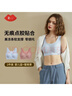 氧心（YANGXIN）果冻胶无尺码背心式睡眠文胸女士内衣女轻薄无痕无钢圈聚拢胸罩 婴儿蓝+蜜桃茶（背心款） 均码 （A-C/90-140斤） 实拍图