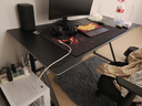 甄严选电脑桌台式电竞桌椅套装组合桌子办公家用桌学习桌书房书桌写字桌 【黑架+黑碳纤纹面】单桌160*70 实拍图