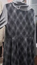 香影复古格子假两件连衣裙女2026春季新款收腰拼接学院风中长裙子 深灰 L 165/88A/110-125斤 实拍图