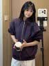 尤芮轲美式立领bomber廓系飞行夹克男春秋棒球服拼接短款外套 紫色 XL 130至145斤可穿 实拍图