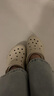 CROCS卡骆驰贝雅云彩洞洞鞋户外老爹鞋沙滩女休闲鞋|208186 冬日白-11S 36 /37(230mm) 实拍图
