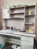 佳家林电脑桌台式家用书桌书柜组合一体学生学习桌写字带书架桌子办公桌 推【豪华加高款】暖白色120cm 【加大单桌】 实拍图