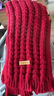 百搭韩版针织毛线红色围巾女2024圣诞冬季高级感新年礼物情侣围脖 针织围巾-酒红色-1个装-保暖 1 实拍图
