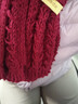 百搭韩版针织毛线红色围巾女2024圣诞冬季高级感新年礼物情侣围脖 针织围巾-酒红色-1个装-保暖 1 实拍图