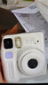 富士instax miniSE 一次成像拍立得相机 旅行 智能 拍照  送女生 生日礼物 代写贺卡 白色 套餐2：官配内容+白边20张+硅胶套 实拍图
