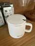 传旗陶瓷马克杯带勺盖咖啡杯牛奶杯早餐杯办公杯男女茶杯描金白400ml 实拍图