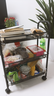溢彩年华厨房置物架落地储物架移动收纳小推车蔬菜架子多层零食架1056-BK 实拍图