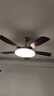 雷士（NVC）风扇灯 新中式吊扇灯中古风 餐厅客厅高显指吊灯遥控一级能效省电 似锦5叶/56寸80W全光谱/智控款 实拍图