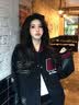 OEMG 美式撞色徽章刺绣棒球服女男pu皮拼接宽松百搭潮牌上衣夹克外套 黑色 【高品质】 M [建议85-105斤] 实拍图