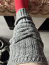拾袜记羊毛袜套秋冬季灰色翻边针织腿套保暖显瘦堆堆小腿袜搭配鲨鱼裤 实拍图