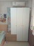 赛鹏实木衣柜床头柜一体小户型收纳柜儿童卧室储物柜转角收纳柜挂衣柜 实木白色 120*50*200【衣柜在左】 实拍图