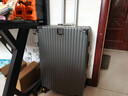 狄斯顿保罗  铝框行李箱男女新款拉杆箱万向轮拉杆箱大容量旅行箱登机密码箱 深灰色-加厚合金框【箱体可坐人】 28英寸 实拍图