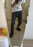 Foss Phil牛仔裤男夏季薄款宽松直筒休闲美式高街潮流垂感长裤S336黑灰M 实拍图