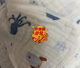 十月结晶婴儿浴巾纯棉纱布初生新生儿超柔吸水宝宝儿童大毛巾方巾 6层柔软包边 海洋精灵（110*110cm） 实拍图