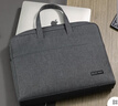 得力（deli）公文包加宽立体办公手提袋/会议包/事务包/文件包/商务拉链袋电脑包公文包男 灰色 实拍图