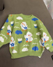 嘟嘟家【全棉&抗起球面料】男女童毛衣保暖满印卡通童装儿童套头衫冬装 绿色 90 实拍图