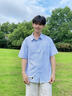 fingercroxx it衬衫男2026夏季新款牛津纺条纹衬衣休闲百搭短袖男 蓝白条 L 实拍图