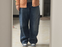优衣库常规款女装男装宽松廓形牛仔裤/弯刀镰刀裤子479000 482280 482280/67海蓝色 29 /165/74A 实拍图