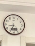 康巴丝（Compas）挂钟客厅静音走时简约日历石英钟表挂墙时钟 c2855Y 咖木色26cm 实拍图