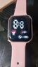 其他品牌高颜值LED手表时尚方形学生科技感超强夜光数字个性运动 粉红色 实拍图