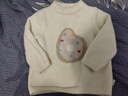 戴维贝拉（DAVE＆BELLA）童装雪尼尔针织衫男童儿童毛衣女童冬季婴儿宝宝秋冬女孩男孩冬款 米白DBM19273 90 cm（建议身高80-90cm） 实拍图