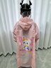 牧萌儿童雨衣带书包位男童女童女孩全身防水学生雨披 粉色兔子 2XL 实拍图