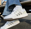 adidas ENTRAP美式校园风运动少年感复古篮球风板鞋男女阿迪达斯   白色/暗银金属/树脂黄   38 实拍图
