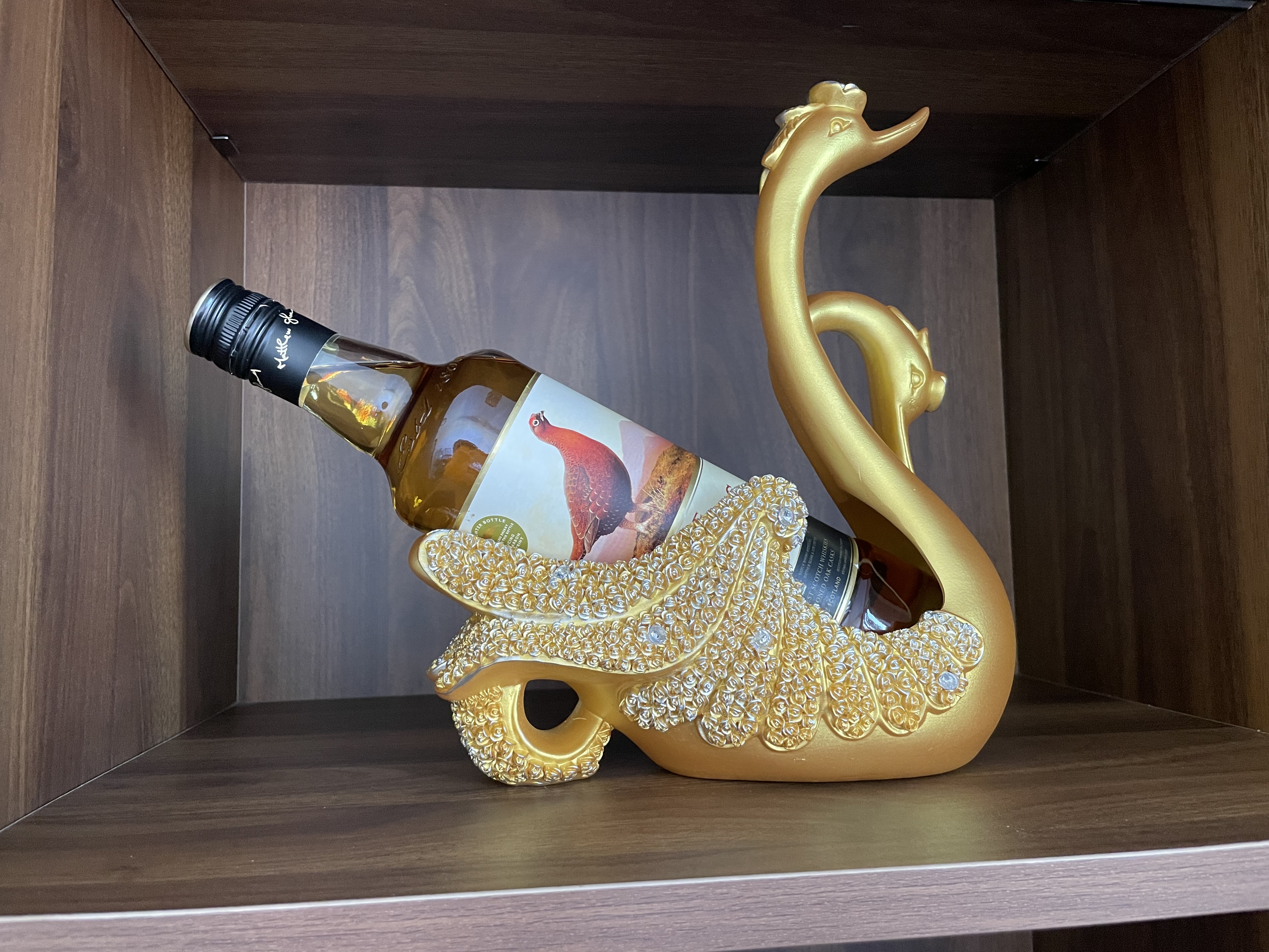 赟娅葡萄红酒架摆件轻奢高档斜放酒瓶杯收纳置物架子酒柜装饰生日礼物 天鹅酒架-金色 实拍图