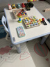 育才儿童桌椅花生桌可升降涂鸦幼儿园学习画画桌宝宝积木玩具游戏桌椅 小蓝鲸长方桌80X60CM 配一椅 实拍图