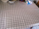 艾薇桌布布艺 防水棉麻餐桌布茶几垫台布长方形书桌垫100*140灰格子 实拍图