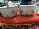 釉下彩可爱卡通碗碟套装家用高颜值陶瓷碗筷盘餐具 2碗2勺 4件套 实拍图