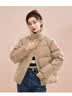 雪中飞短款羽绒服女时尚小个子休闲百搭舒适立领加厚保暖外套卡其色  M 实拍图
