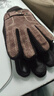 红蜻蜓真皮手套男冬天骑车摩托车加绒加厚触屏保暖防风防溅水猪皮棉手套 款式一 - 真皮加绒加厚 - 咖色 均码 防风触屏 实拍图