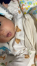 贝瑞加（Babyprints）婴儿半背衣2件装长袖纯棉宝宝上衣护肚和尚服家居内衣 黄点猫咪52 实拍图