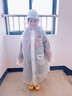 牧萌（moremerry）儿童雨衣男童女童学生全身防水上学带书包位雨披 淘气熊 XL 实拍图