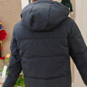 雪中飞秋冬东方简奢风时尚休闲舒适廓形男士“H”版型印花立领连帽羽绒 实拍图