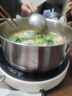 Momscook不锈钢煲汤锅电磁炉通用火锅复底火锅盆平底双耳汤锅锅具 【建议1-2人】 22cm 实拍图