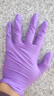 乌斯京一次性手套 丁腈手套 50只中码 加厚防护餐饮食品级紫色橡胶手套 实拍图