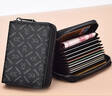 花花公子卡包男士多卡位银行卡证件卡夹大容量拉链男式卡套 黑色 11卡位 实拍图