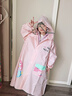 牧萌儿童雨衣带书包位男童女童女孩加长全身学生雨披 粉美人鱼 2XL 实拍图