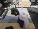 罗技（G） G502 HERO主宰者 有线鼠标 游戏鼠标 吃鸡鼠标 电竞鼠标宏编程可配重HERO引擎 礼盒送男友 G502H星河紫+鼠标垫 实拍图